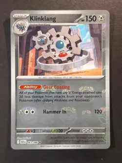 2025 Pokemon KLINKLANG #063/086 Black Bolt Rare Master Ball Reverse Holo ENG - Image 1