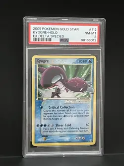 2005 Pokemon EX Delta Species Kyogre Gold Star #112/113 PSA 8 - Image 1