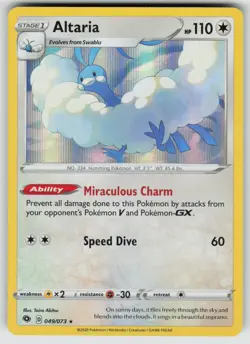 Altaria 049/073 Holo Rare Champion's Path Pokemon Holo Near Mint - Image 1