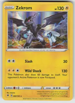 Zekrom 060/185 Holo Rare Vivid Voltage Pokemon Holo Near Mint - Image 1