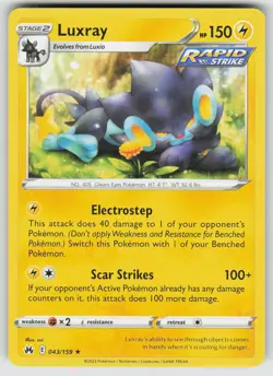 Luxray 043/159 Rare Crown Zenith Pokemon Near Mint - Image 1