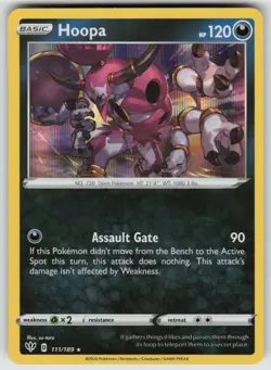 Hoopa 111/189 Holo Rare Darkness Ablaze Pokemon Holo Near Mint - Image 1