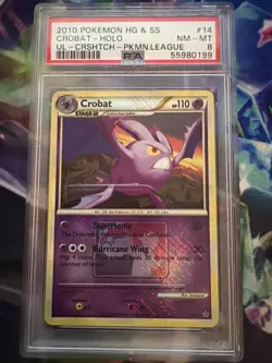 2010 PSA 8 NM-MT Crobat Pokemon League Holo Rare 14/95 - Image 1