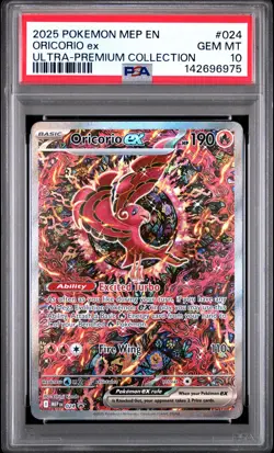 2025 POKEMON MEP EN-ME BLACK STAR PROMO #024 ORICORIO EX PSA 10 - Image 1