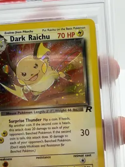 2000 POKEMON ROCKET 1ST EDITION #83 DARK RAICHU-HOLO PSA 8 w/ SWIRL - Image 3