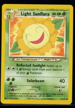 POKEMON LIGHT SUNFLORA 72/105 COMMON NEO DESTINY | NM/M - Image 1