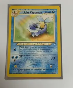 Light Vaporeon 52/105 | Neo Destiny | Non-Holo Rare | LP To MP, & Team Aqua Belt - Image 1