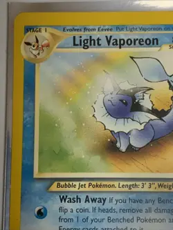 Light Vaporeon 52/105 | Neo Destiny | Non-Holo Rare | LP To MP, & Team Aqua Belt - Image 2