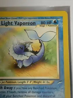 Light Vaporeon 52/105 | Neo Destiny | Non-Holo Rare | LP To MP, & Team Aqua Belt - Image 3