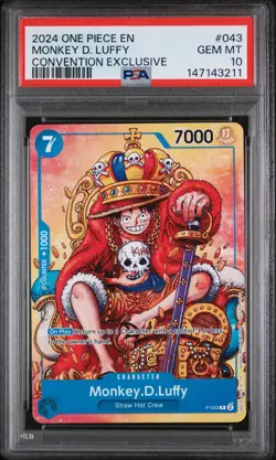 2024 ONE PIECE PROMOS CONVENTION EXCLUSIVE #043 MONKEY D. LUFFY PSA 10 - Image 1