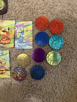 (9) Prismatic Evolutions Mini Tins set, Art Card + Coin NO CARDS Empty - Image 4