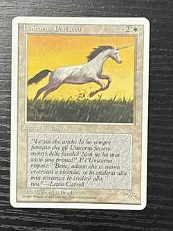 Magic MTG Italian Revised Pearled Unicorn Artist Proof Near Mint Only 50 Exist! - Image 1