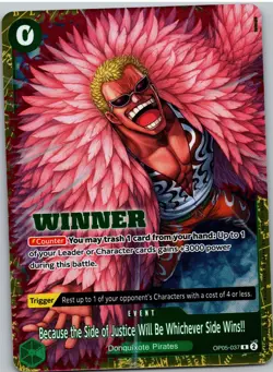 Because the Side of Justice Will Be Whichever Side Wins!! OP05-037 One Piece - Image 1