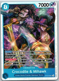 Crocodile & Mihawk ST25-003 Super Rare Starter Deck 25: BLUE Buggy One Piece NM - Image 1