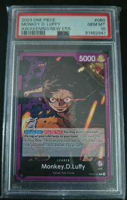 2023 One Piece Monkey D Luffy Leader OP05-060 Awakening of the New Era PSA 10 - Image 2