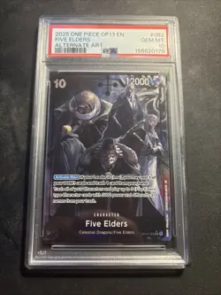ONE PIECE FIVE ELDERS 2025 OP13-CARRYING ON HIS WILL #082 ALTERNATE ART PSA 10 - Image 1