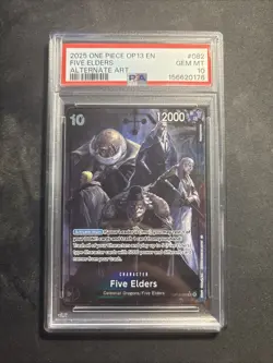 ONE PIECE FIVE ELDERS 2025 OP13-CARRYING ON HIS WILL #082 ALTERNATE ART PSA 10 - Image 2