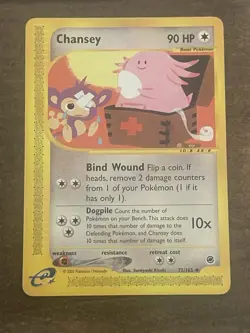 Chansey 72/165 Uncommon Expedition Pokemon Card - Image 1
