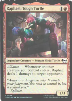 Raphael, Tough Turtle 0104 Teenage Mutant Ninja Turtles MTG Foil NM/M - Image 1