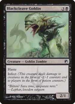 Blackcleave Goblin [Scars of Mirrodin] Moderately Played - Image 1