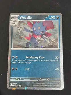 Pokemon Weavile Me: Mega Evolution Promo 021 Cosmos Holo Stage 1 90HP Card - Image 1