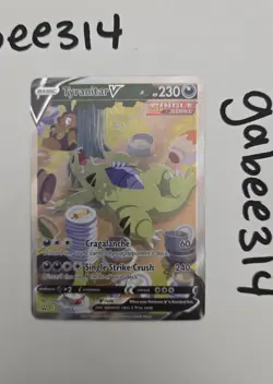 Pokemon Tyranitar V Single Strike 155/163 Battle Styles Ultra Rare Full Art Hol… - Image 1