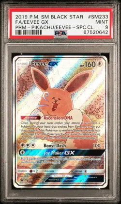2019 POKEMON SM BLACK STAR PROMO #SM233 FA/EEVEE GX Psa 9 - Image 1