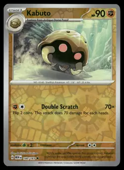 Kabuto 140/165 Uncommon 151 Pokemon Reverse Holo Near Mint - Image 1