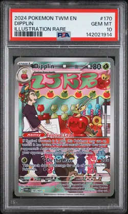 2024 POKEMON TWM EN-TWILIGHT MASQUERADE ILLUSTRATION RARE #170 DIPPLIN PSA 10 - Image 1