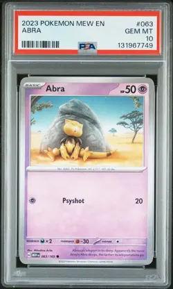2023 POKEMON MEW EN-151 #063 ABRA PSA 10 - Image 1