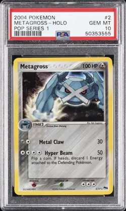 2006 POKEMON POP SERIES 1 #2 METAGROSS-HOLO PSA 10 - Image 1