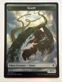 MTG Throne of Eldraine Giant/Food Token Foil 010/016 NM - Image 1