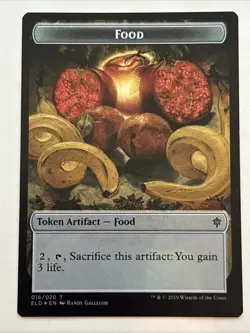 MTG Throne of Eldraine Giant/Food Token Foil 010/016 NM - Image 2