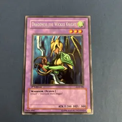 Yugioh - Dragoness the Wicked Knight LOB-086 1st Edition RARE LP/NM X1 - English - Image 1