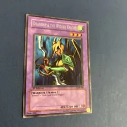 Yugioh - Dragoness the Wicked Knight LOB-086 1st Edition RARE LP/NM X1 - English - Image 2