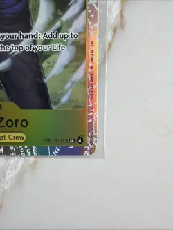 Bandai One Piece Roronoa Zoro Character OP15-113 SR Alt Art Foil English 6000 - Image 4