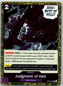 Judgment of Hell Textured Foil OP02-089 Premium Booster -The Best- One Piece NM - Image 1