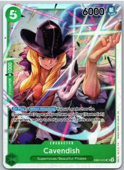 Cavendish (Zoro Deck) EB01-012 Super Rare Learn Together Deck Set One Piece NM - Image 1