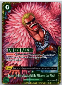 Because the Side of Justice Will Be Whichever Side Wins!! OP05-037 One Piece - Image 1