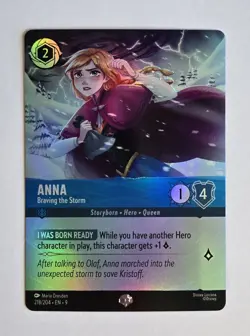 Anna Braving The Storm Disney Lorcana Mint Condition 218/204 Holo Cold Foil - Image 1