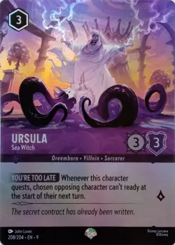 208/204 URSULA SEA WITCH EN9 EPIC DISNEY LORCANA CARD - Image 1