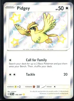 2024 Scarlet & Violet - Paldean Fates Pidgey Shiny #196 Holo Rare Pokemon Card - Image 1
