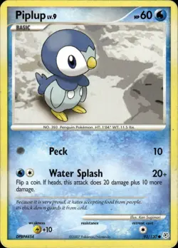 Piplup Common Diamond and Pearl 93/130 Water Pokemon Card - Image 1