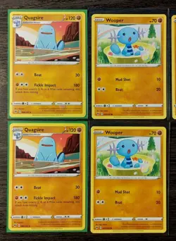3x Quagsire 084/185 & 4x Wooper 083/185 Pokemon card Vivid Voltage NM - Image 1