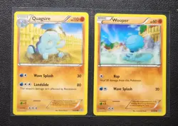 Quagsire 39/98 & Wooper 38/98 Pokemon card XY Ancient Origins common NM - Image 1