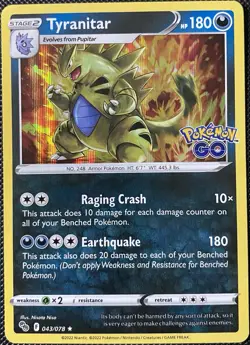 Tyranitar 043/078 Pokemon GO Holo - Pokemon Card - Image 1