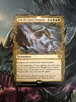 Call the Spirit Dragons TDM 309 Borderless NM MTG Magic The Gathering showcase - Image 1
