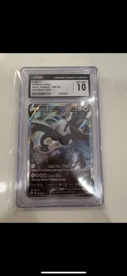 2022 Pokemon Lugia V Silver Tempest Ultra Rare #186 CGC 10 GEM MINT - Image 3