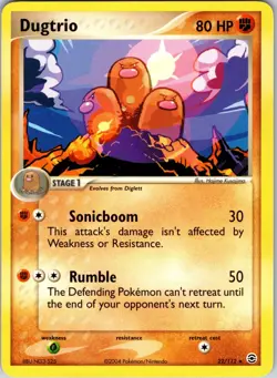 Dugtrio 22/112 FireRed & LeafGreen Pokemon NM Normal - Image 1