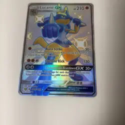 Lucario GX SV64/SV94 Hidden Fates Shiny Vault Shiny Holo Full Art 210 HP - Image 3